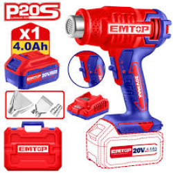 مسدس حراري لاسلكي EMTOP EHGN200215 – 20 فولت، 300/550 درجة مئوية، 100/200 لتر/دقيقة مسدس حراري لاسلكي EMTOP EHGN200215 – 20 فولت، 300/550 درجة مئوية، 100/200 لتر/دقيقة