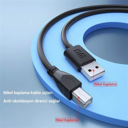 كابل طابعة USB 2.0 من النوع A إلى B – خط بيانات عالي الجودة لتوصيل الطابعات والماسحات بالحاسوب كابل طابعة USB 2.0 من النوع A إلى B – خط بيانات عالي الجودة لتوصيل الطابعات والماسحات بالحاسوب