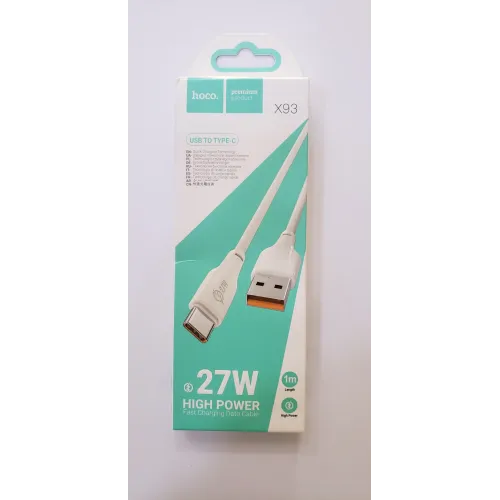 HOCO X93 Force USB-A to USB-C 27W Fast Charging Cable 1m