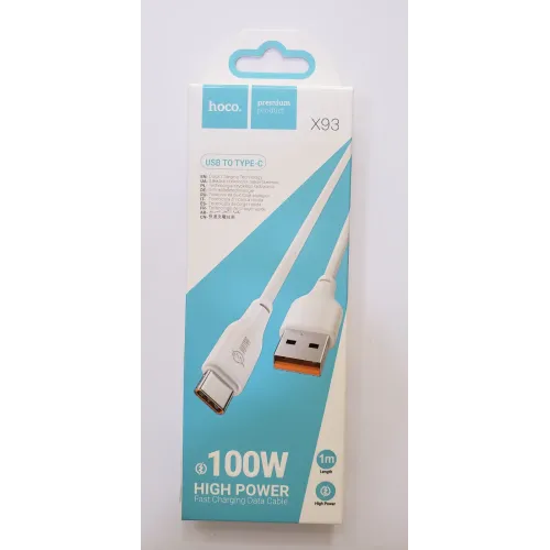 كابل HOCO X93 Force USB-A إلى Type-C شحن سريع 100W 6A بطول 1 متر