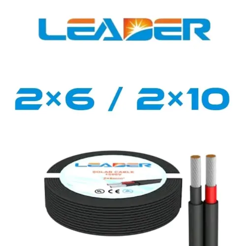 متر كابلات الطاقة الشمسية المزدوجة الأصلية من ليدر (LEADER Solar Cable 2*10) متر كابلات الطاقة الشمسية المزدوجة الأصلية من ليدر (LEADER Solar Cable 2*10)