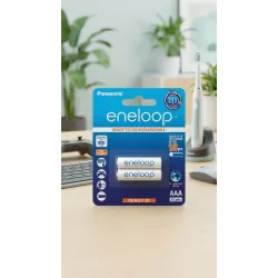 بطاريات باناسونيك إينيلوب القابلة لإعادة الشحن (Panasonic eneloop AAA - 2 Cells)
