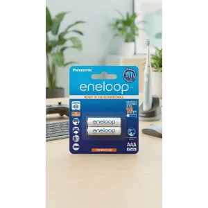 بطاريات باناسونيك إينيلوب القابلة لإعادة الشحن (Panasonic eneloop AAA - 2 Cells)