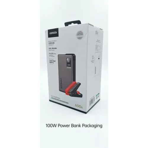 منفاخ واشتراك بطارية السيارة المتنقل من UGREEN (Car Jump Starter & Power Bank) - سعة 12000mAh بقدرة 600A منفاخ واشتراك بطارية السيارة المتنقل من UGREEN (Car Jump Starter & Power Bank) - سعة 12000mAh بقدرة 600A