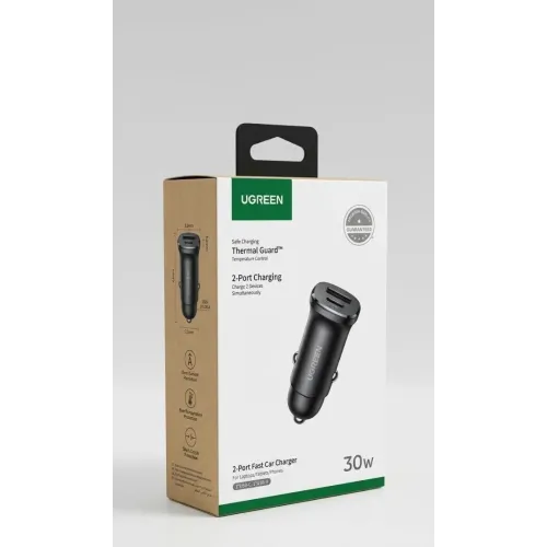 شاحن سيارة سريع UGREEN 2-Port Fast Car Charger - بقدرة 30W