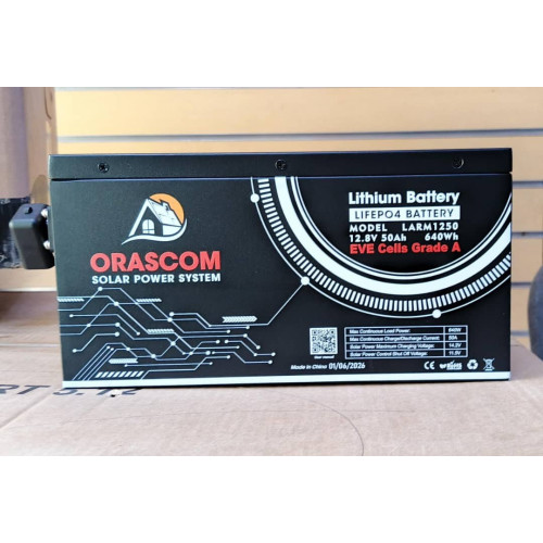 بطارية ليثيوم ORASCOM LiFePO4 12.8V 50Ah 640Wh خلايا EVE Grade A