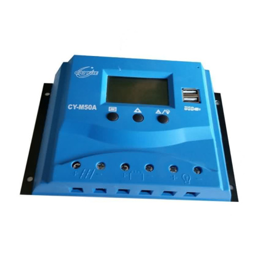 منظم شحن شمسي PWM CY-M50A بتيار 50A مع منافذ USB