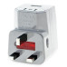 محول سفر عالمي متعدد المداخل مع حماية من زيادة التيار وشاحن USB مزدوج 2.1A
