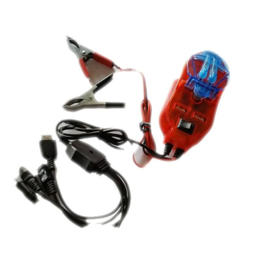 قاعدة شحن 12V بمشابك بطارية ومخارج USB متعددة