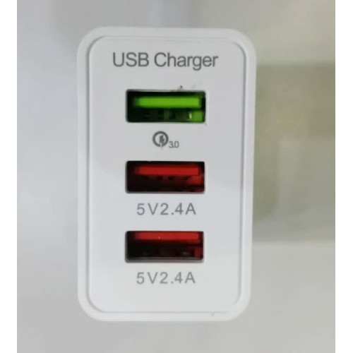 شاحن هواتف سريع ثلاث منافذ QC 3.0