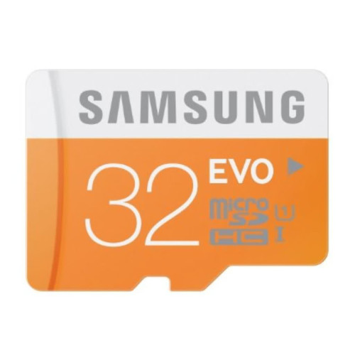 ذاكرة Samsung EVO microSDHC بسعة 32GB مع محول SD ذاكرة Samsung EVO microSDHC بسعة 32GB مع محول SD