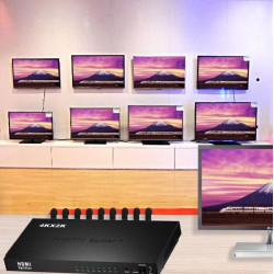 موزع HDMI ثمانية منافذ 1x8 بدقة 1080P موزع HDMI ثمانية منافذ 1x8 بدقة 1080P