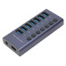 موزع USB 3.0 Hub بسبعة منافذ مع مفاتيح تشغيل وشحن سريع