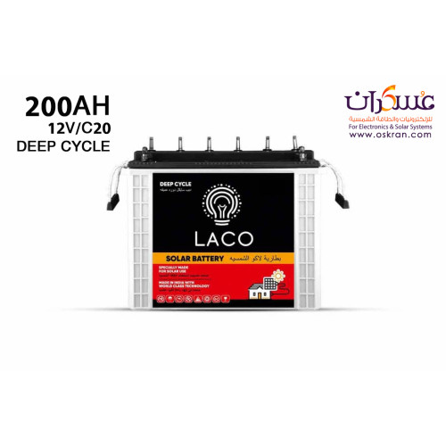 بطارية LACO Solar Deep Cycle سعة 200Ah جهد 12V/C20
