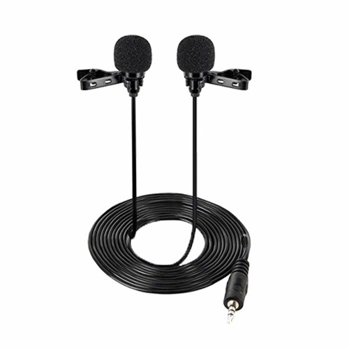 ميكروفون مزدوج Lavalier Clip للهواتف والكاميرات
