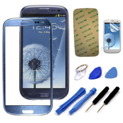 زجاج شاشة أمامي أزرق لسامسونج Galaxy S3 i9300 مع عدة تركيب زجاج شاشة أمامي أزرق لسامسونج Galaxy S3 i9300 مع عدة تركيب