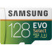 ذاكرة Samsung EVO Select microSDXC UHS-I U3 سعة 128GB مع محول SD