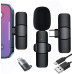 مايكروفون لاسلكي K8 بمنفذ Type-C وLightning للهواتف مايكروفون لاسلكي K8 بمنفذ Type-C وLightning للهواتف