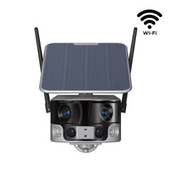 كاميرا مراقبة WiFi مزدوجة العدسة Y6 بدقة 8MP 4K مع لوحة شمسية