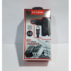 شاحن كهرباء FLY PLUS CH-45 بمنفذين USB وشحن سريع 4.8A