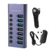موزع USB 3.0 Hub بسبعة منافذ مع مفاتيح تشغيل وشحن سريع